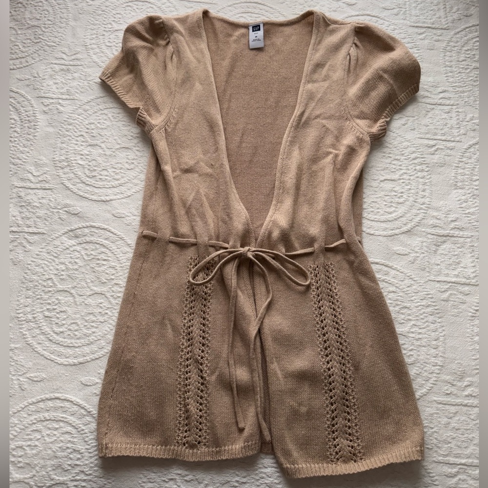 GAP Women's Beige Open Front Cardigan